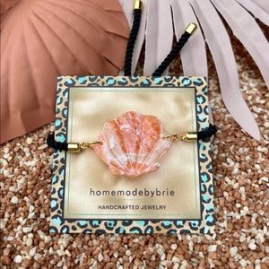 Shell clay adjustable rope bracelet